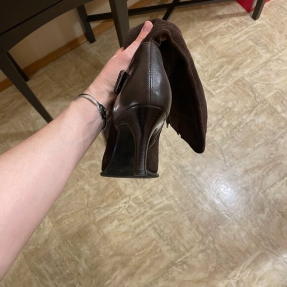 Franco Sarto Brown Suede Y2K Boots Size 10 (fit 9.5-10) - Picture 16 of 16